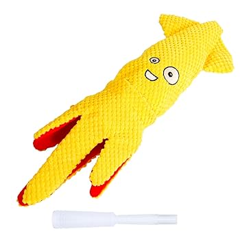 犬のぬいぐるみ 黄色 緑の首輪 creativeonline-shop_k14